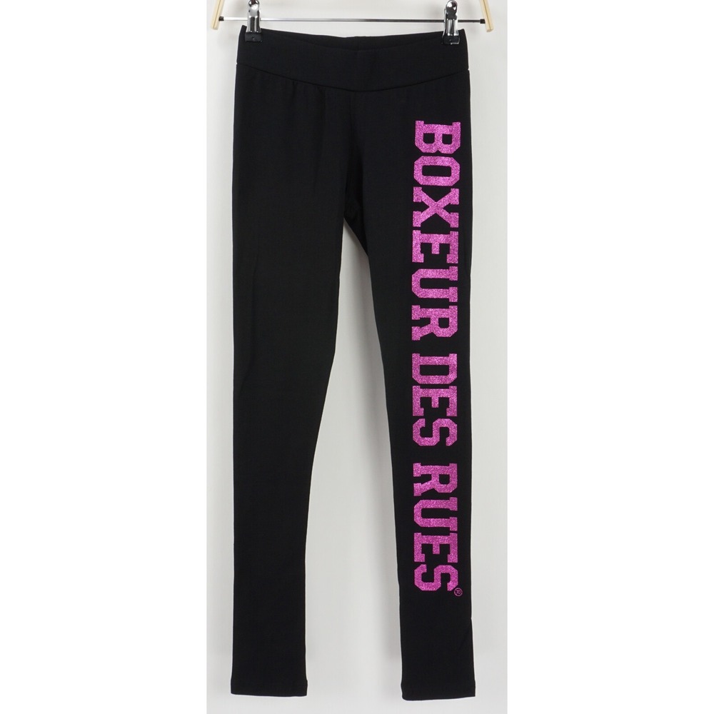 New Boxeur Des Rues Exclusive Women's XS Black Pink Spell Out Training Leggings